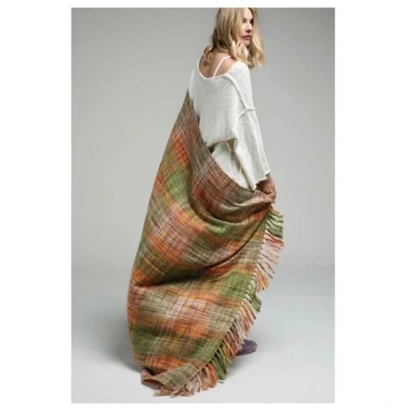 Premium Chunky Yarn Plaid Blanket, Color: Citrus Chamomile - Picture 3 of 9